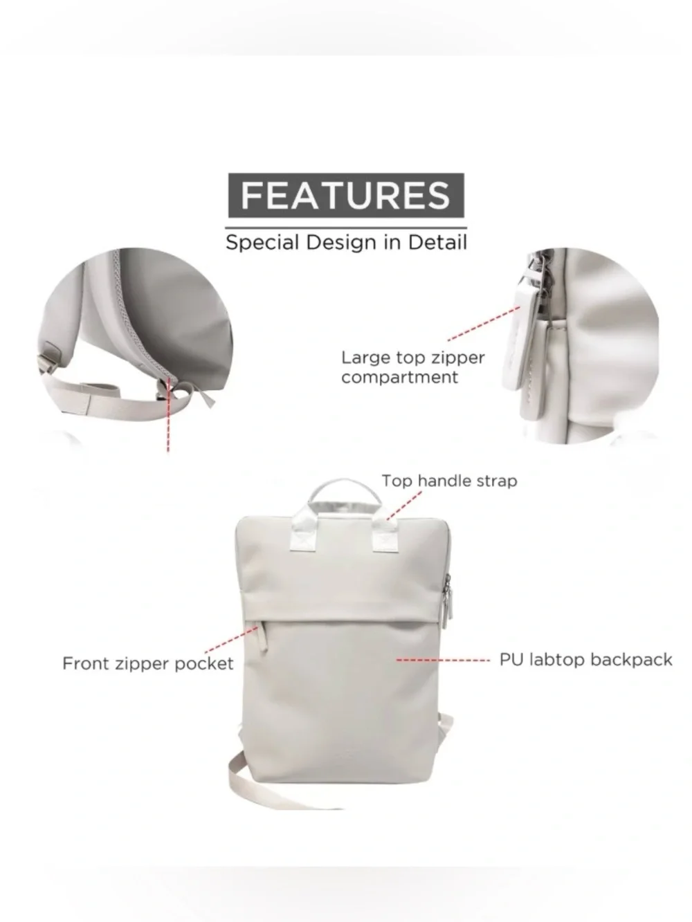 Minimalist Urban PU Leather Laptop Bag/Backpack Structured Design Unisex✅NWT